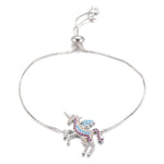 Pulseira unicórnio zircónia prata