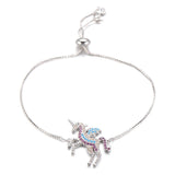 Pulseira unicórnio zircónia prata