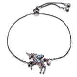 Pulseira unicórnio zircónia preto