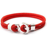 Pulseira vermelha com âncora prateada vermelho