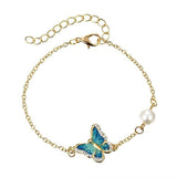 Pulseira vintage borboleta azul