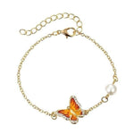 Pulseira vintage borboleta laranja