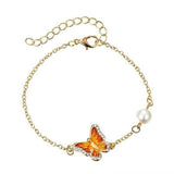 Pulseira vintage borboleta laranja