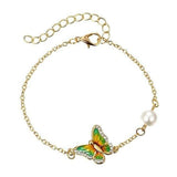 Pulseira vintage borboleta verde