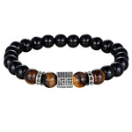 Pulseira vintage de ónix prata