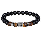 Pulseira vintage de ónix prata