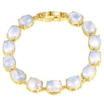 Pulseira vintage de pedra da lua ouro