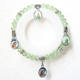 Pulseira vintage nossa senhora verde claro