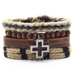 Pulseiras com cruzes e pérolas pulseira em forma de cruz