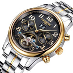 Relógio dourado vintage masculino ouro negro