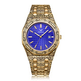 Relógio estilo vintage ouro azul