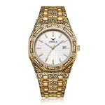 Relógio estilo vintage ouro branco