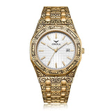 Relógio estilo vintage ouro branco