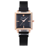 Relógio feminino quadrado preto