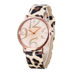 Relógio retro de quartzo cor leopardo