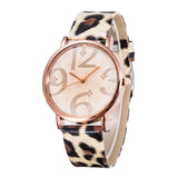 Relógio retro de quartzo cor leopardo