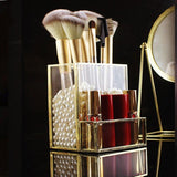 Suporte de armazenamento para cosméticos dourado