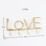 Suporte de chaves na moda love - ouro