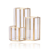 Suporte dourado para pincéis de maquilhagem dourado