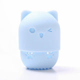 Suporte para esponja de maquilhagem gato azul celeste