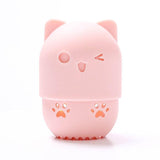 Suporte para esponja de maquilhagem gato cor-de-rosa