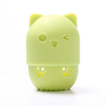 Suporte para esponja de maquilhagem gato verde