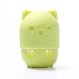 Suporte para esponja de maquilhagem gato verde