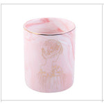Suporte para pincéis de maquilhagem mármore padrões cor-de-rosa