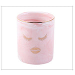 Suporte para pincéis de maquilhagem mármore rapariga cor-de-rosa