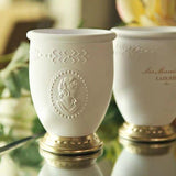 Suporte vintage para pincéis de maquilhagem branco
