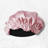 Touca de seda rosa