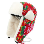 Ushanka com padrão floral título por defeito