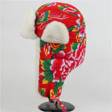 Ushanka com padrão floral título por defeito