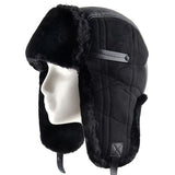 Ushanka de couro preto