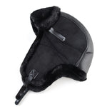 Ushanka de couro preto