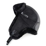 Ushanka de couro preto