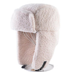 Ushanka de couro sintético branco título por defeito