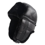 Ushanka de couro vegetal preto