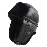 Ushanka de couro vegetal preto