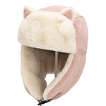 Ushanka de pelo rosa título por defeito